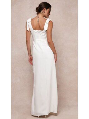 Lulus Your Sweetie White Tie-Strap Column Maxi Dress Women's Size Medium NWT!